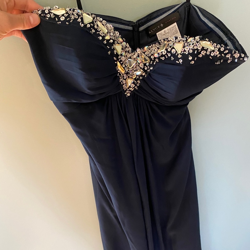 Navy grad dress